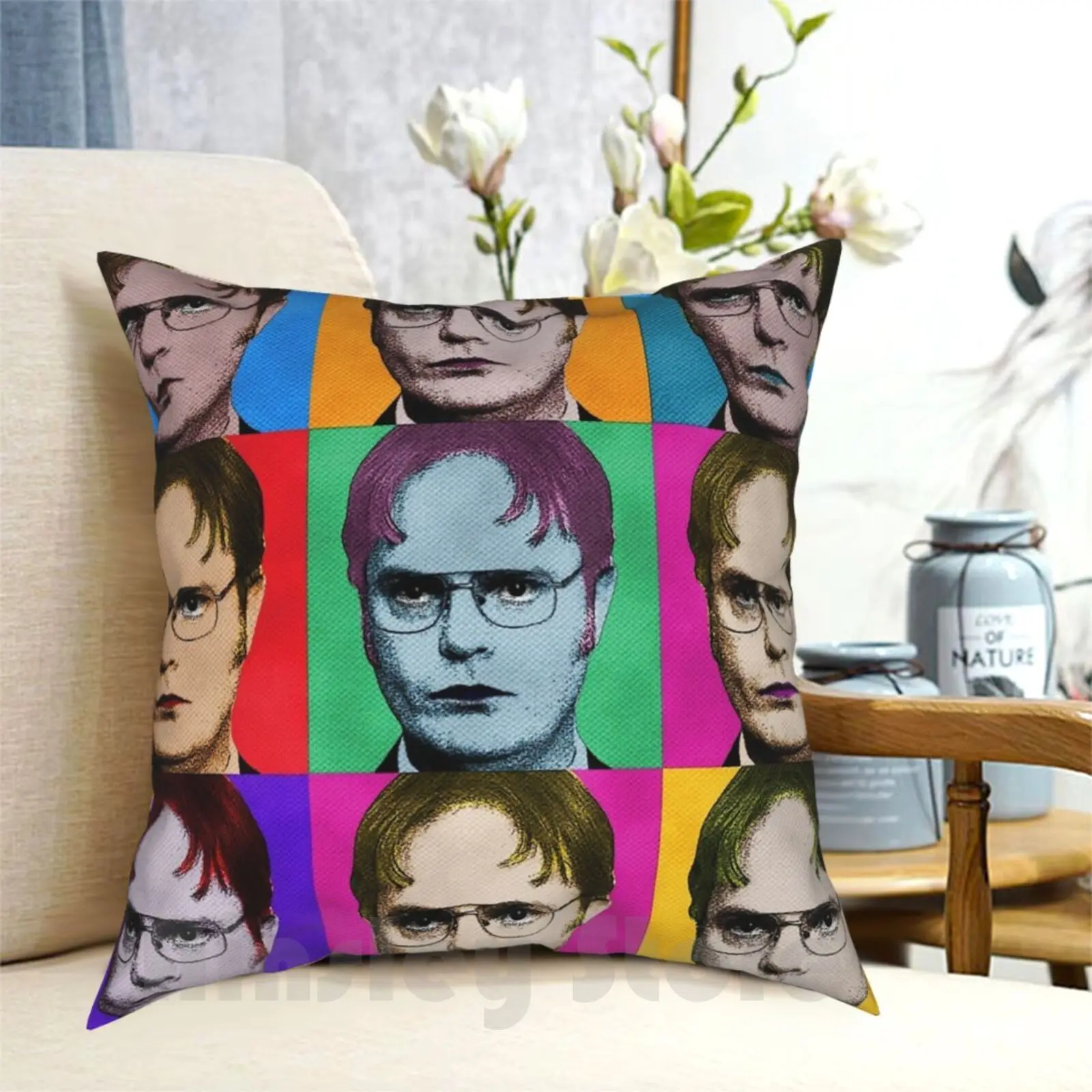 Dwight Schrute Diptych Pillow Case Printed Home Soft Throw Pillow Dwight Schrute The Office Office Sitcom The Office Us