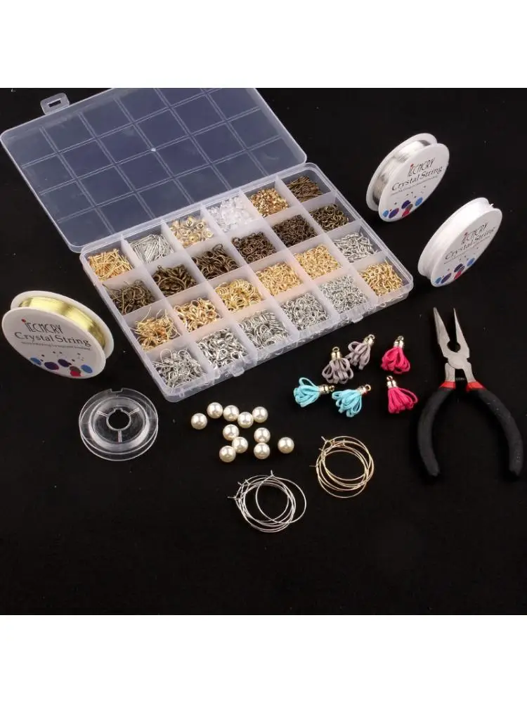 3000Pcs Jewelry Making Kit with Jump Rings Screw Eye Pin Headpins Claw Clasps A0NF