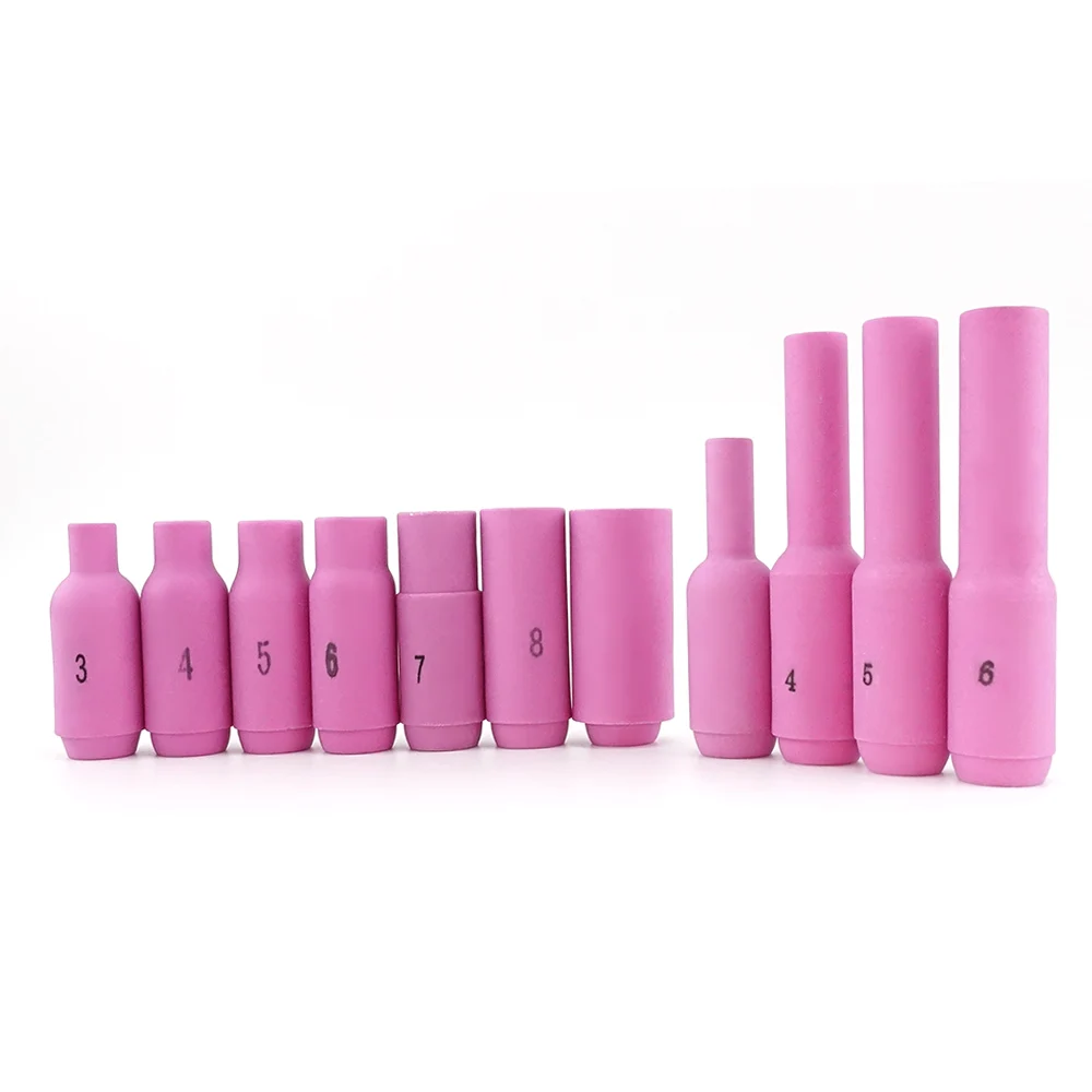 11pcs TIG Nozzles Ceramic Cup #3/3L/4/4L/5/5L/6/6L/7/8/10 for WP17 WP18 WP26 Tig Torch Alumina Nozzle