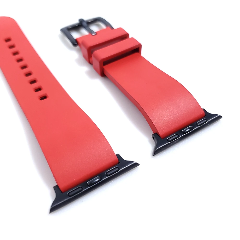 For Apple watch 44mm 40mm 42mm 38mm Rubber Strap Silicone Band For Men Replacement Wristbands For iWatch Series SE 6 5 4 3 2 1