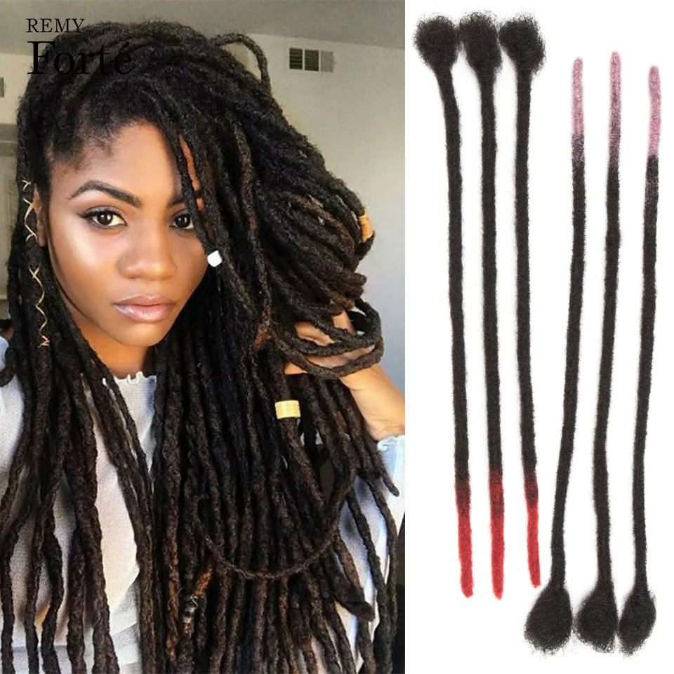 Remyforte Dreadlocks 100% Menselijk Haar Strakke Afro Kinky Bulk Menselijk Haar Voor Twist Vlechten Human Hair Extensions 20/40/60 strand/Lot