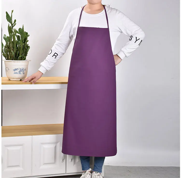 PU Soft Leather Apron Waterproof Oil-proof Adult Kitchen Cooking Waist Wear-resistant Overalls Men and Women Enlarged Bib