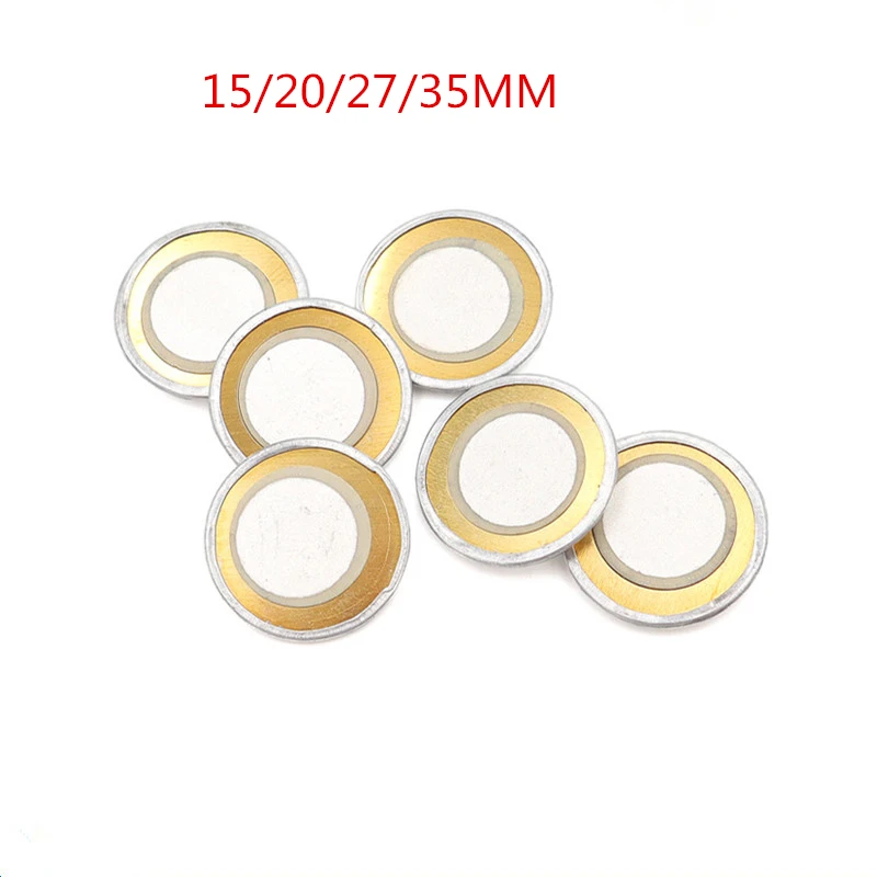 10Pcs/lot 15MM/20MM/27MM/35MM Piezoelectric Piezo Ceramic Wafer Plate Piezo For Buzzer Loudspeaker + Aluminum shell