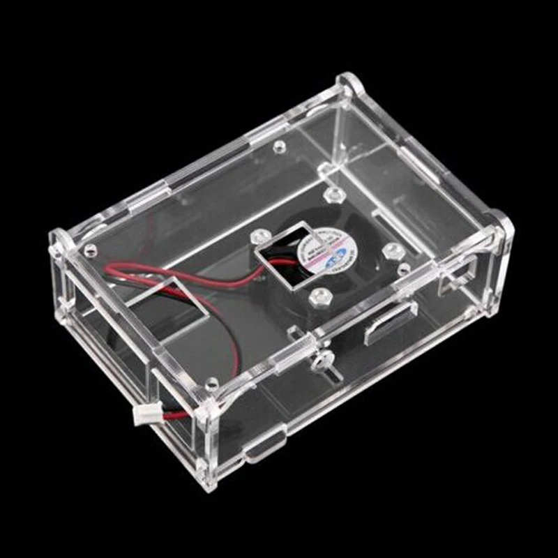 Transparent Clear Acrylic Shell Case Enclosure Box Cooling Fan For Raspberry Pi 2 Raspberry Pi B+ diy electronics