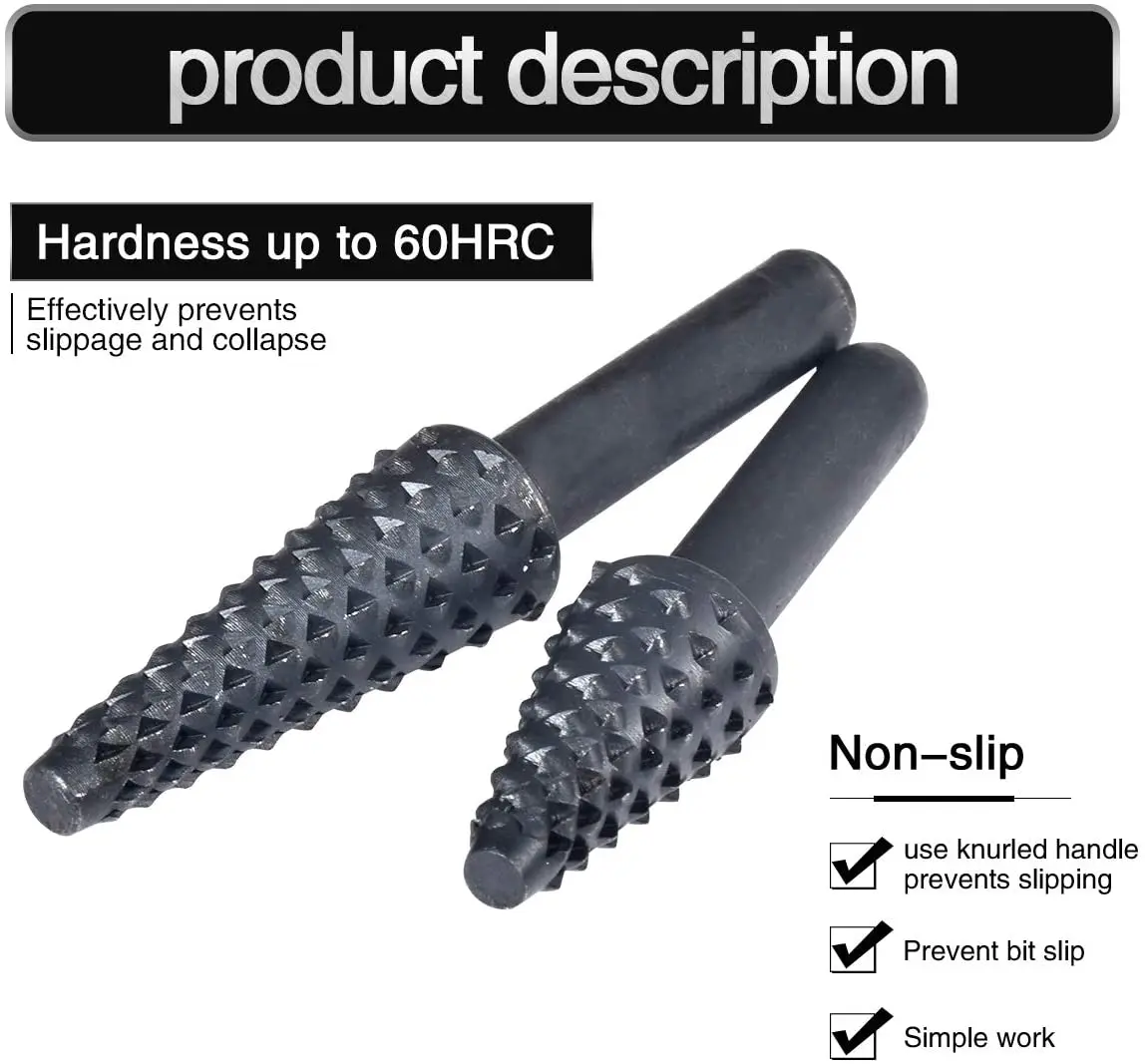 5PCS Drill Bit Set 1/4'' 6mm Shank Rotary Cutting Tools For   Grinding Woodworking Knife Wood Carving Tool Burr Set