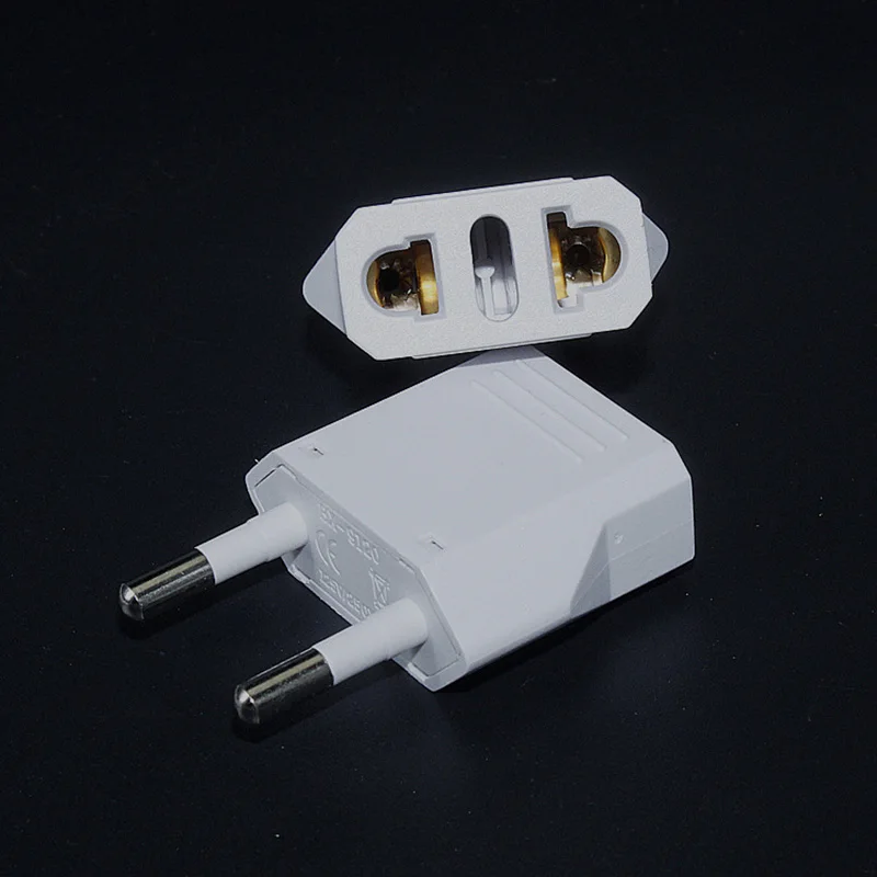 EU Plug Adapter US To EU AC Power Plug Travel Converter Electrical Household European Adapter Round Pin Plug