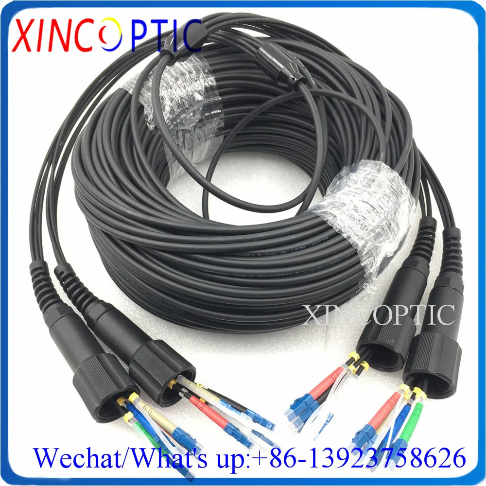 150M 8F,SM,9/125,G657A,8Fibers PDLC/SC/FC/STUPC LSZH/TPU 8C 150Mts Armored Fiber Optical Patch Cord PDLC CPRI Black Cable Jumper