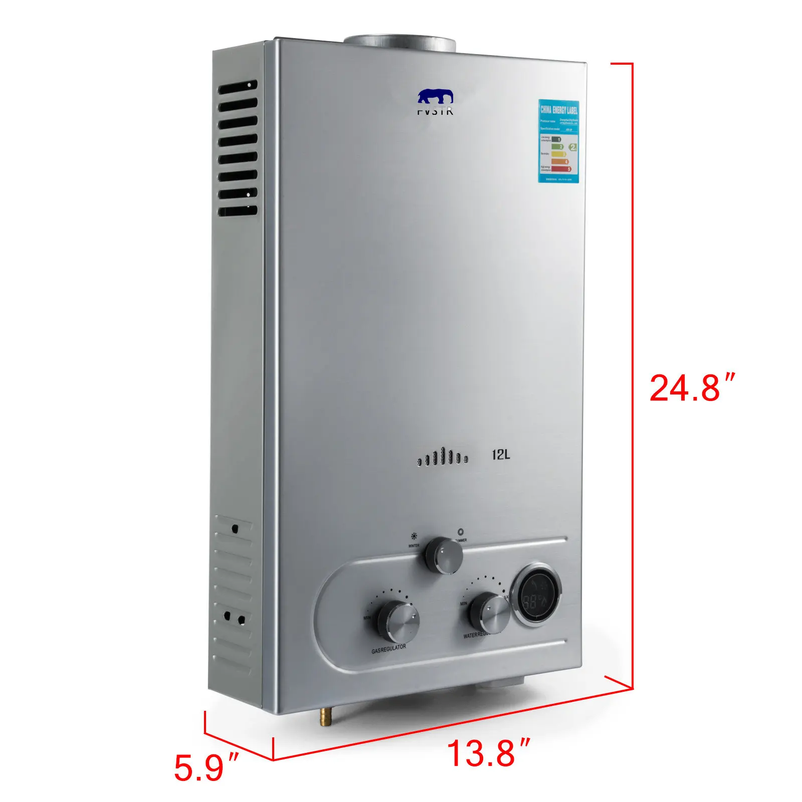 FVSTR 12L tankless Flue Type 100% Quality 12L Lpg Instant Hot Water Heater Propane Stainless home appliance