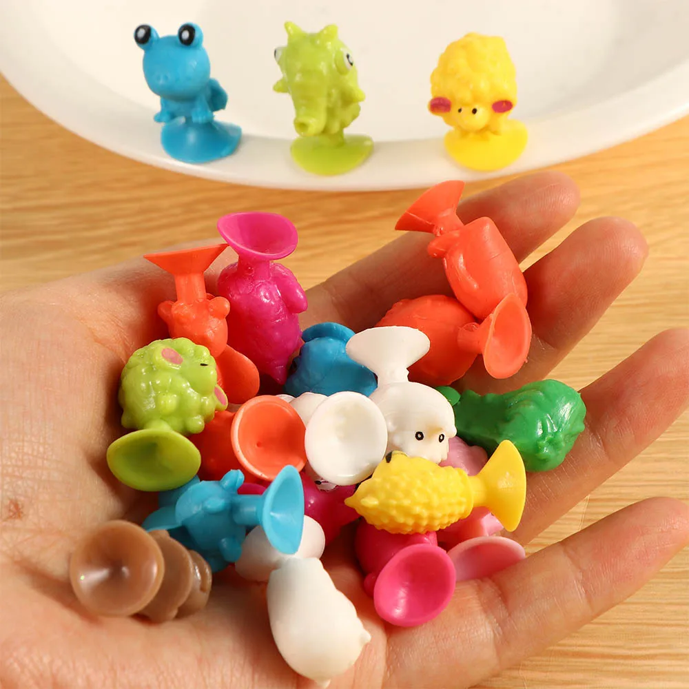 20Pcs/lot Mini Monster Sucker Capsule Model Little Cartoon Anime Animal Action Figures Mini Doll Suction Cup Toys for Children