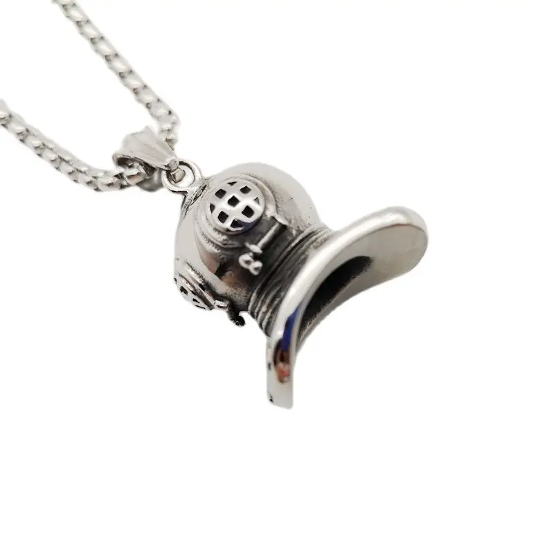 

Vintage 316L stainless steel machinary hat necklace pendant joker hat hip hop necklace jewelry accessory fashion necklace