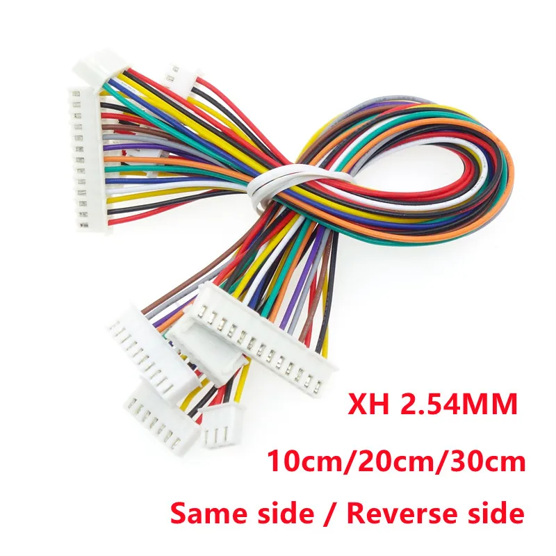 10 SZTUK XH2.54 Elektroniczny przewód zaciskowy Podwójna głowica 10 cm/20 cm/30 cm Kabel 26awg Podwójna głowica Złącze z tej samej strony / z odwrotnej strony