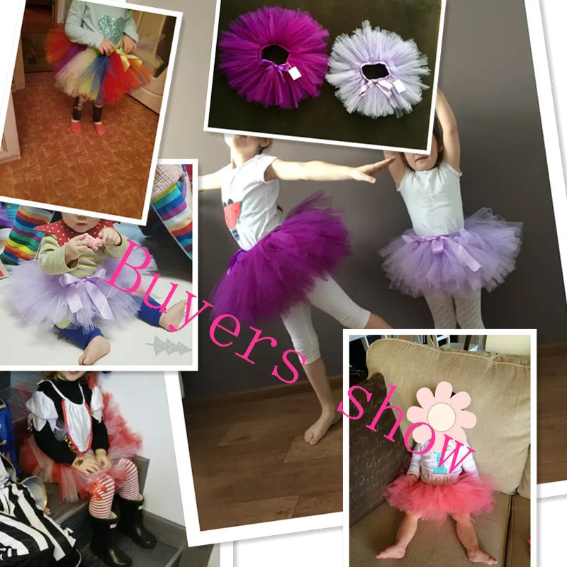 Handmade Mädchen Flauschigen Dance Ballett Tutu Rock Grau Farbe Nylon Baby Kinder Geburtstag Party Kostüm Tüll Tutu Rock – Detail 22