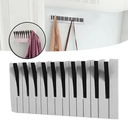 Newest Decorative Coat Rack Wooden Piano Shaped Wall Hook with 10/13/16 Hangers for Hat Keychain Storage