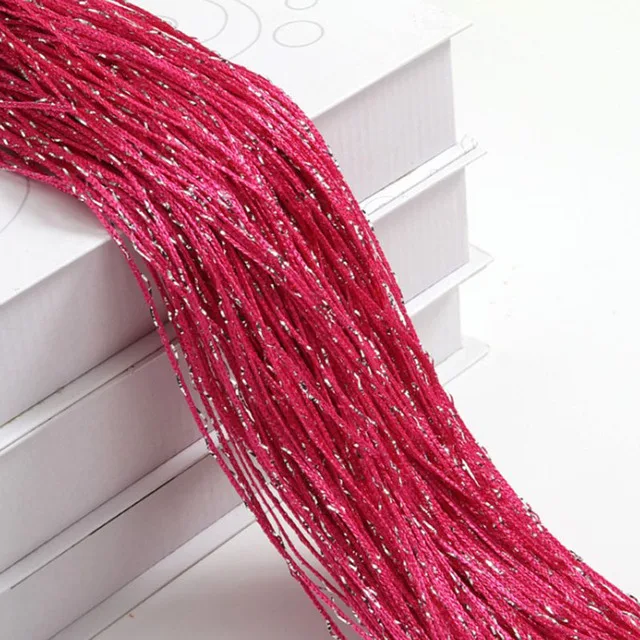Nieuwe Glanzende Kwastje Zilveren Lijn String Gordijn 100x200 cm Volant Woonkamer Divider Bruiloft DIY Home Decor