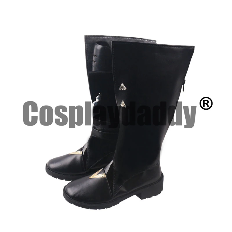 Genshin Impact Snezhnaya Fatui Eleven Harbingers Childe Tartaglia Cosplay Black Shoes Boots S008