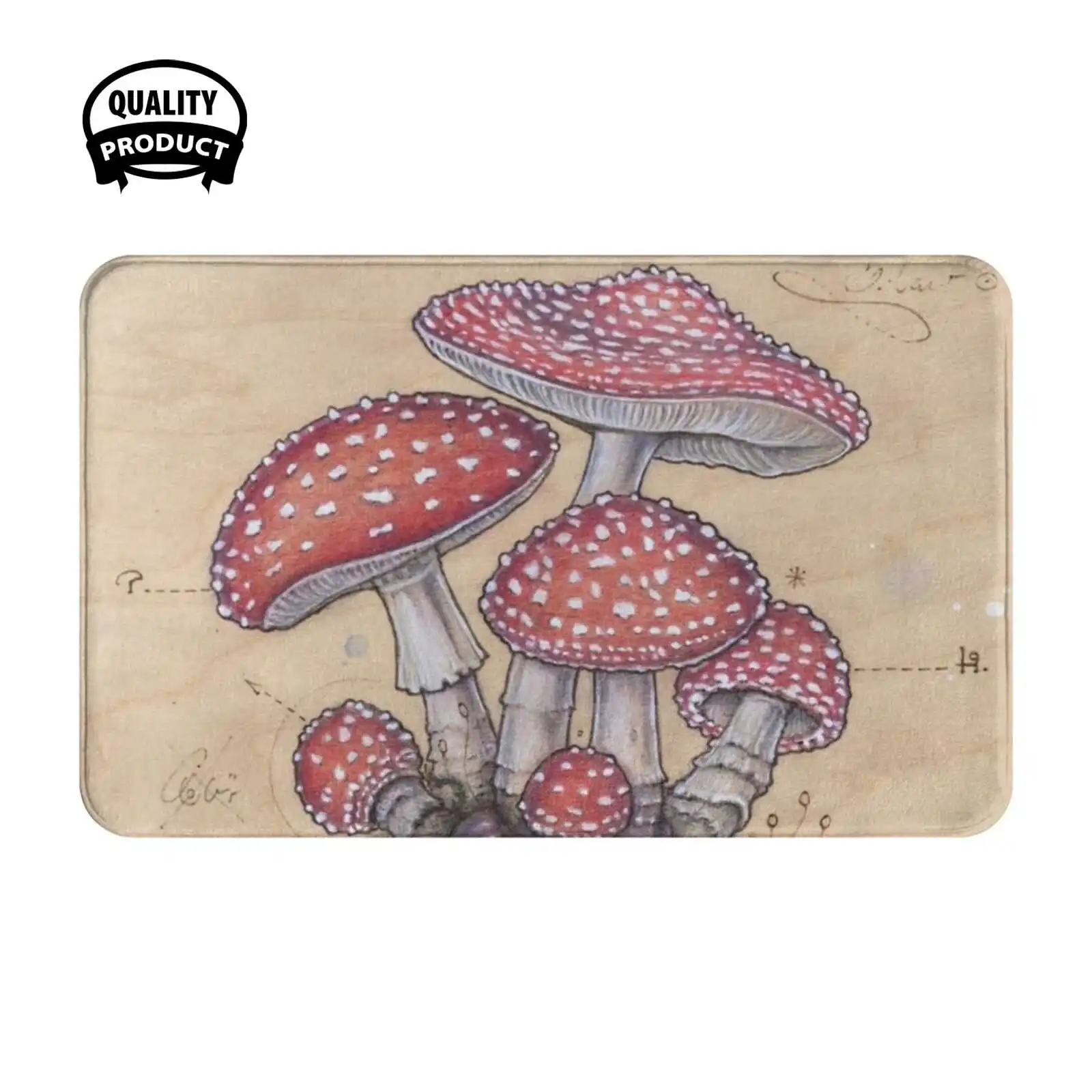 Toadstool Heart ( Amanita Muscaria ) Soft Cushion Home Carpet Door Mat Car Rug Toadstool Heart Amanita Muscaria Anatomy Diagram