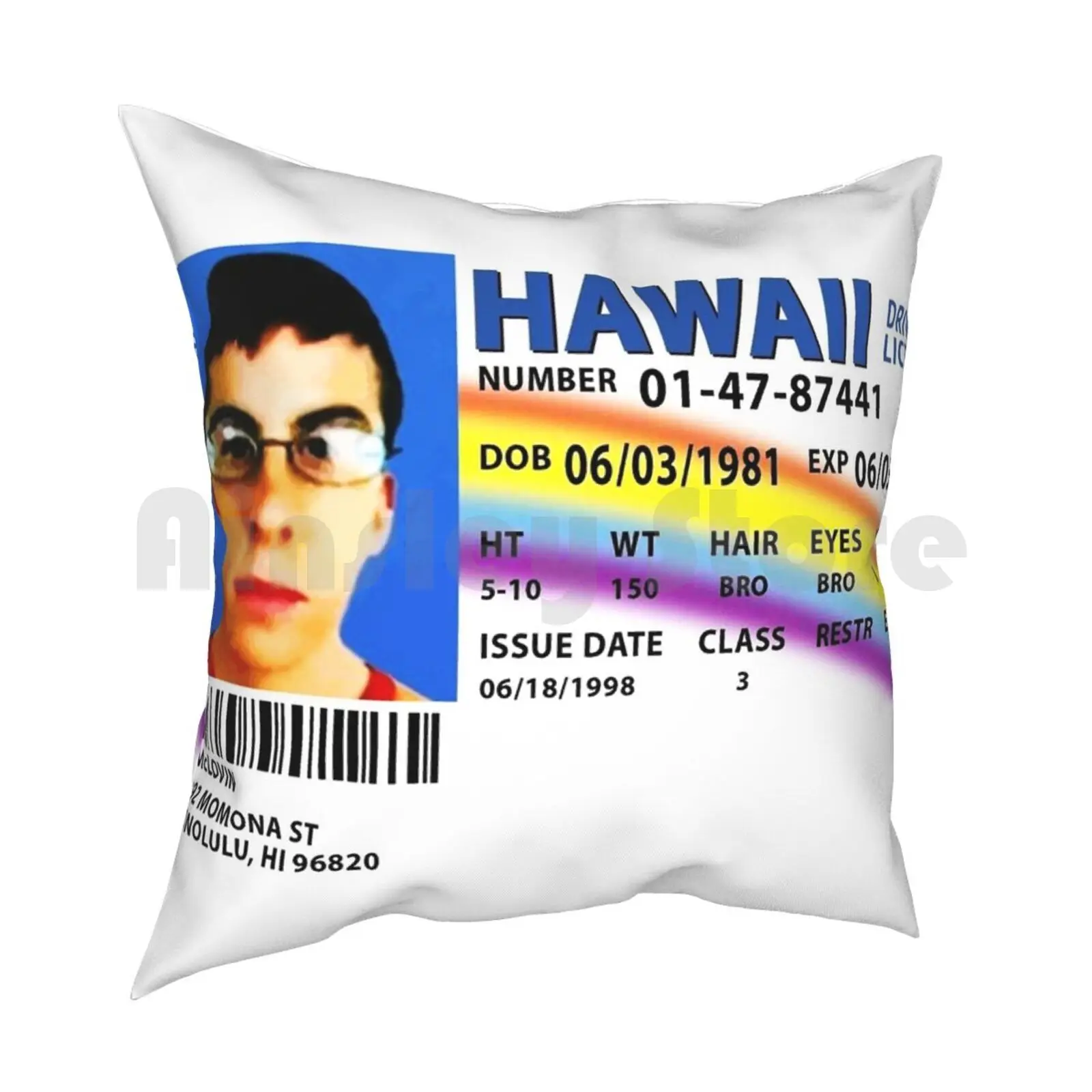 Mclovin Superbad Drivers License Replica Pillow Case Printed Home Soft Throw Pillow Mclovin Superbad Drivers License