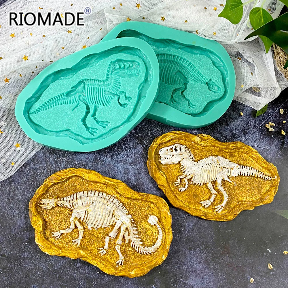 Big Size Tyrannosaurus Ankylosaurus Skeleton Model Dinosaur Specimen Silicone Mold For Biscuit Dessert Chocolate Cake Tools