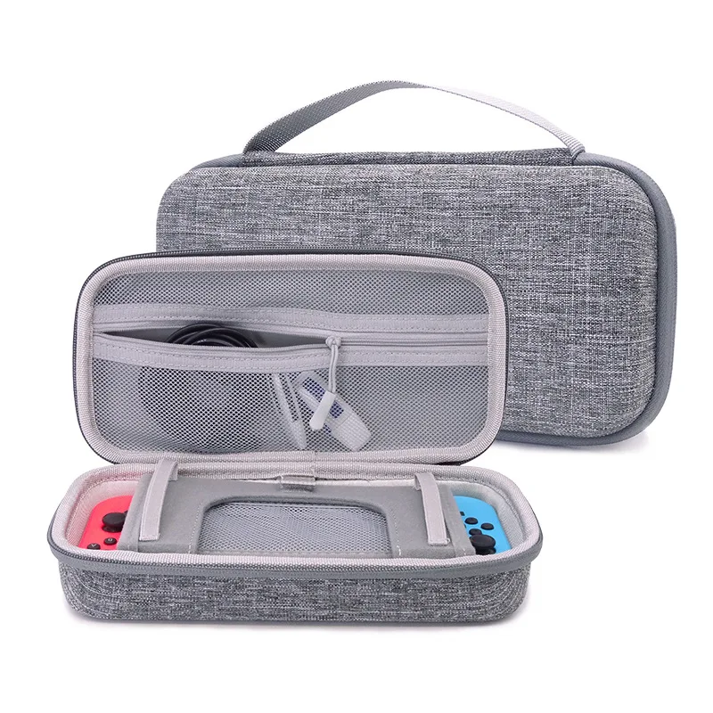 Grey High quanlity Switch Storage Bag EVA Protective Hard Case Travel Carrying Game Console Handbag for Nintendo Switch Case