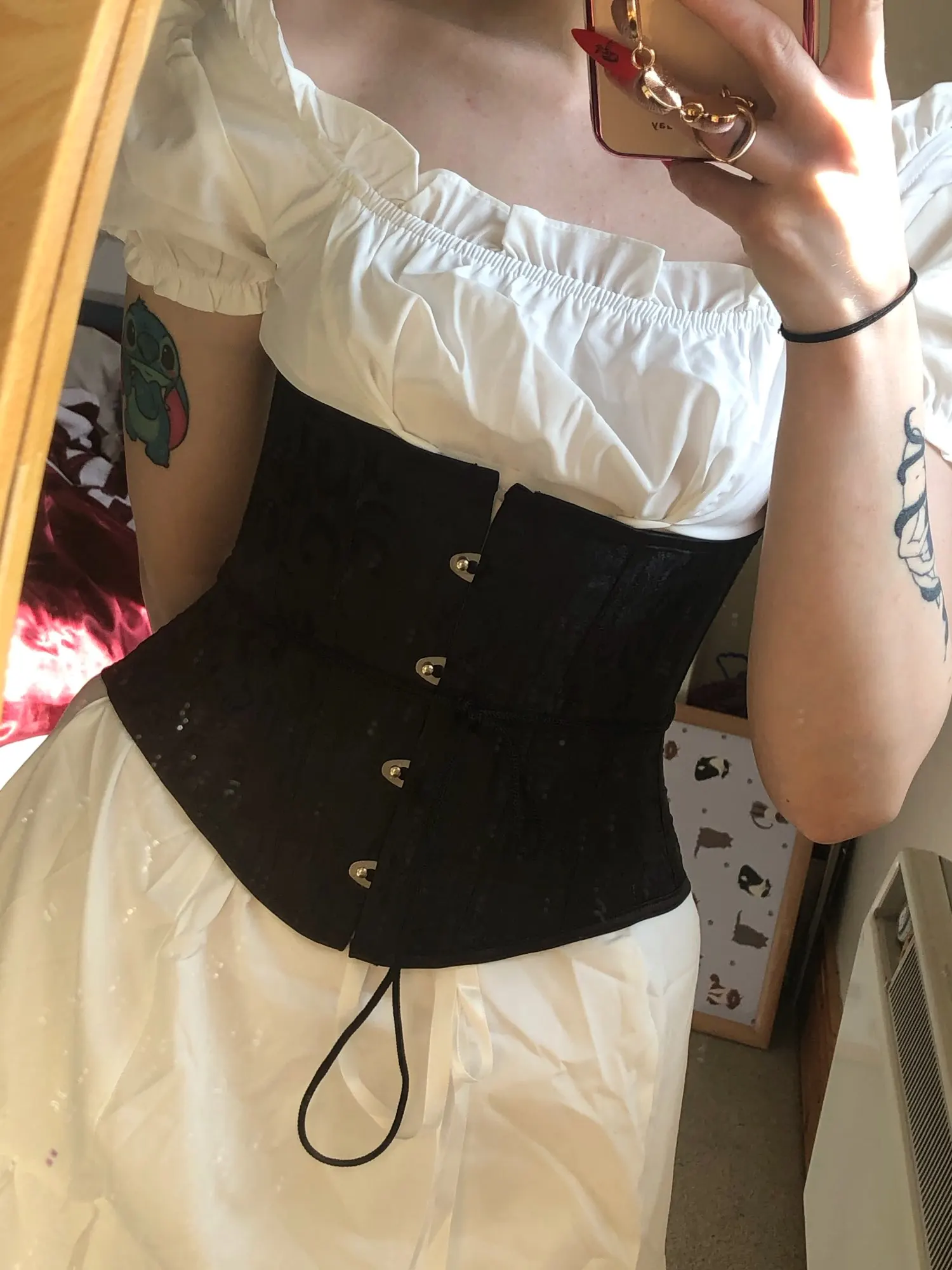 Black Underbust Corset 24 Steel boned Plus Size Women Slimming Waist Bustiers Top Mujer Dress Vintage Waist Cincher Belt Corset