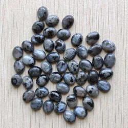 Fashion natural black spectrolite Oval CAB CABOCHON 8x10mm beads charms for jewelry making wholesale 50pcs/lot free shipping