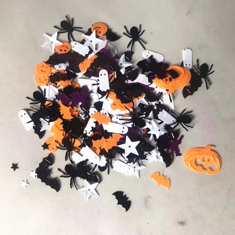 10g/Pack Mixed Spiders Pumpkin Bat Witch Ghos Sequins Halloween Party Halloween DIY Craft Gift Costume Lentejuelas Accessories