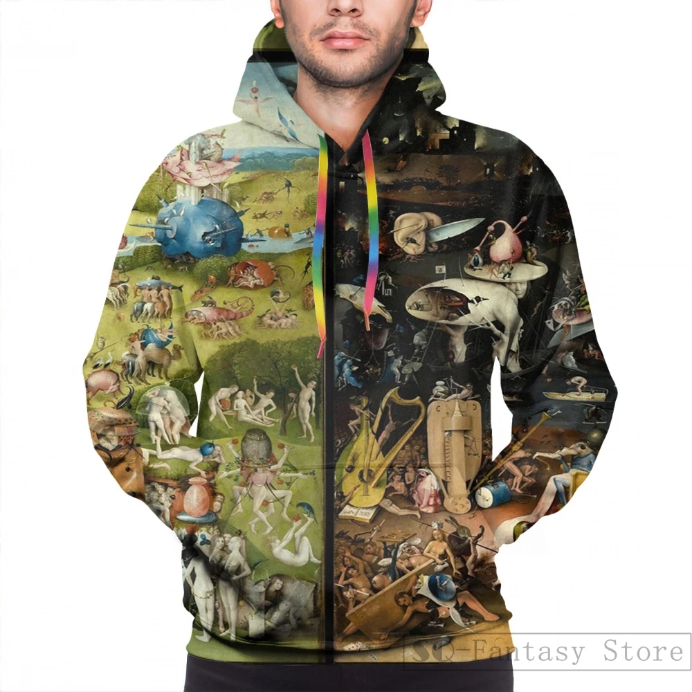 Mens Hoodies Sweatshirt for women funny The Garden of Earthly Delights (1) - Hieronymus Bosch print Casual hoodie Streatwear