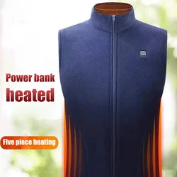 Winter Men Women Electric Warmer Heating Vest Fleece USB Smart Heated Jacket Fever Recharge Fishing Clothes Graphene P8182