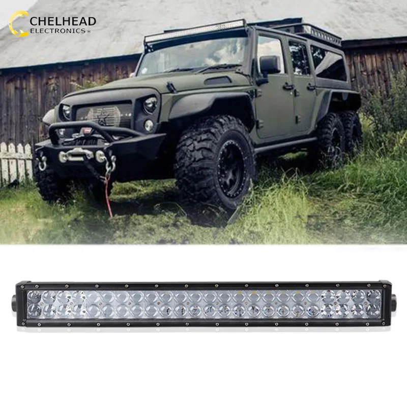 

26'' 144W 6D Led Work Light Bar 6000K Combo Projector Lens for Off road 4x4 12V 24V Auto Truck SUV Car Driving Lighting