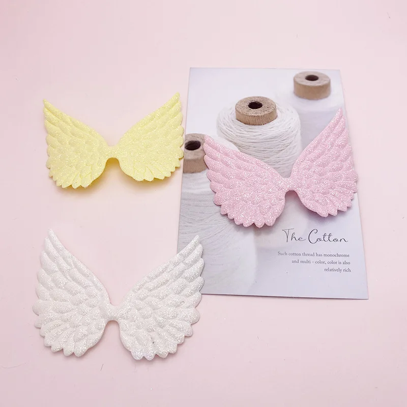 10PCS Angel Wing  Ball Padded Appliques For clothes DIY Baby hair Clip headwear Decor Ornament Accessories