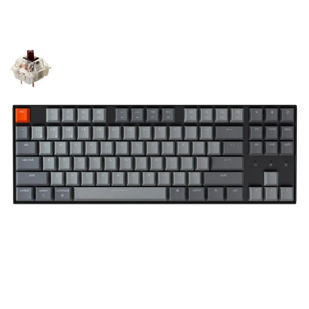 Keychron K8 A Wireless Bluetooth Mechanical Keyboard 87 Keys Gateron Switch White Backlight Keyboard for Mac Windows