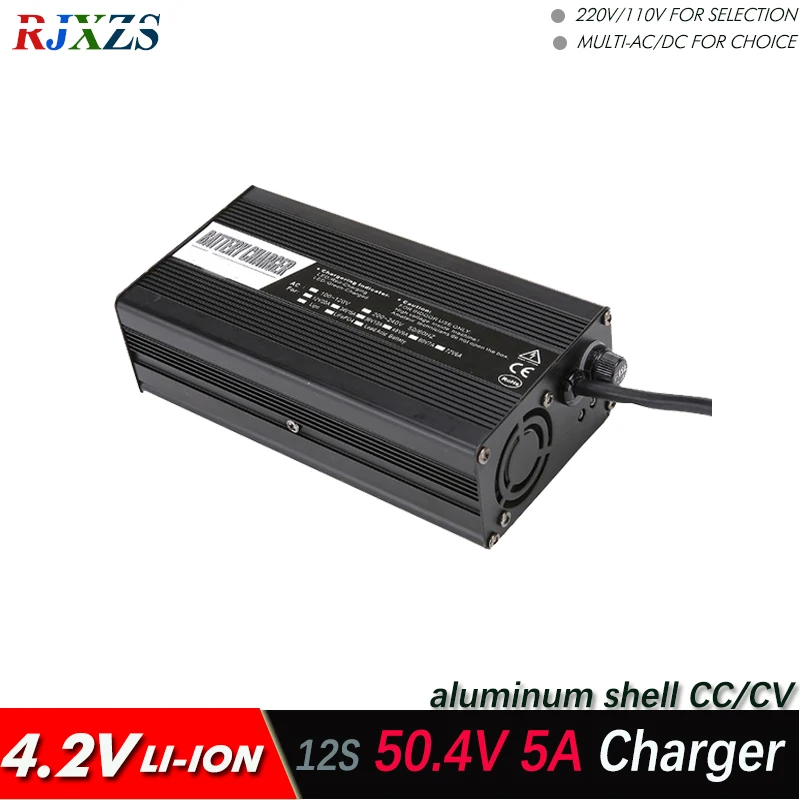 

50.4V 5A charger for 12S Li-ion battery pack 4.2V*12=50.4V battery smart charger support CC/CV mode