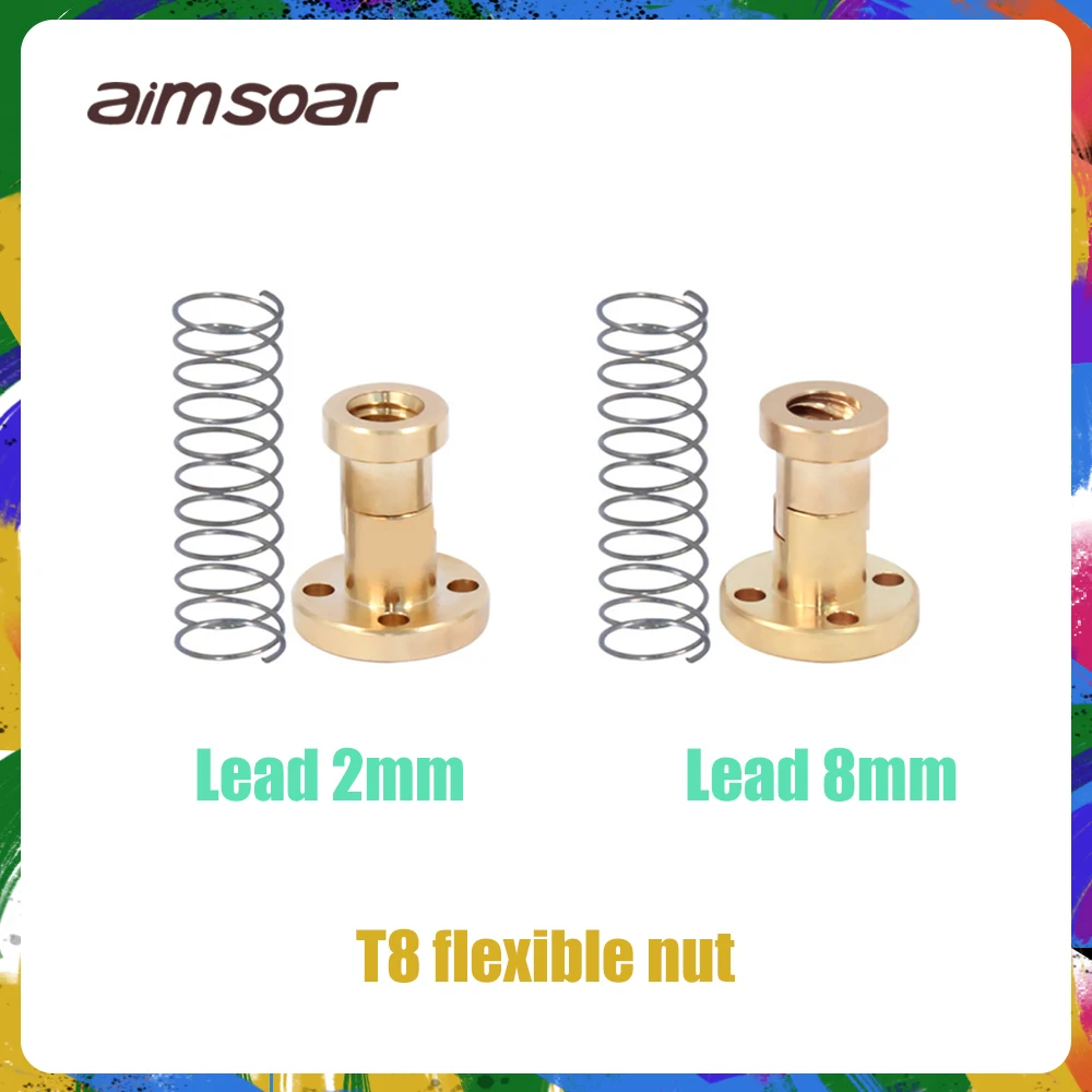 

T8 Anti Backlash Spring Loaded Nut Elimination Gap Nut for 8mm Acme Threaded Rod Lead Screws DIY CNC 3D Printer Parts