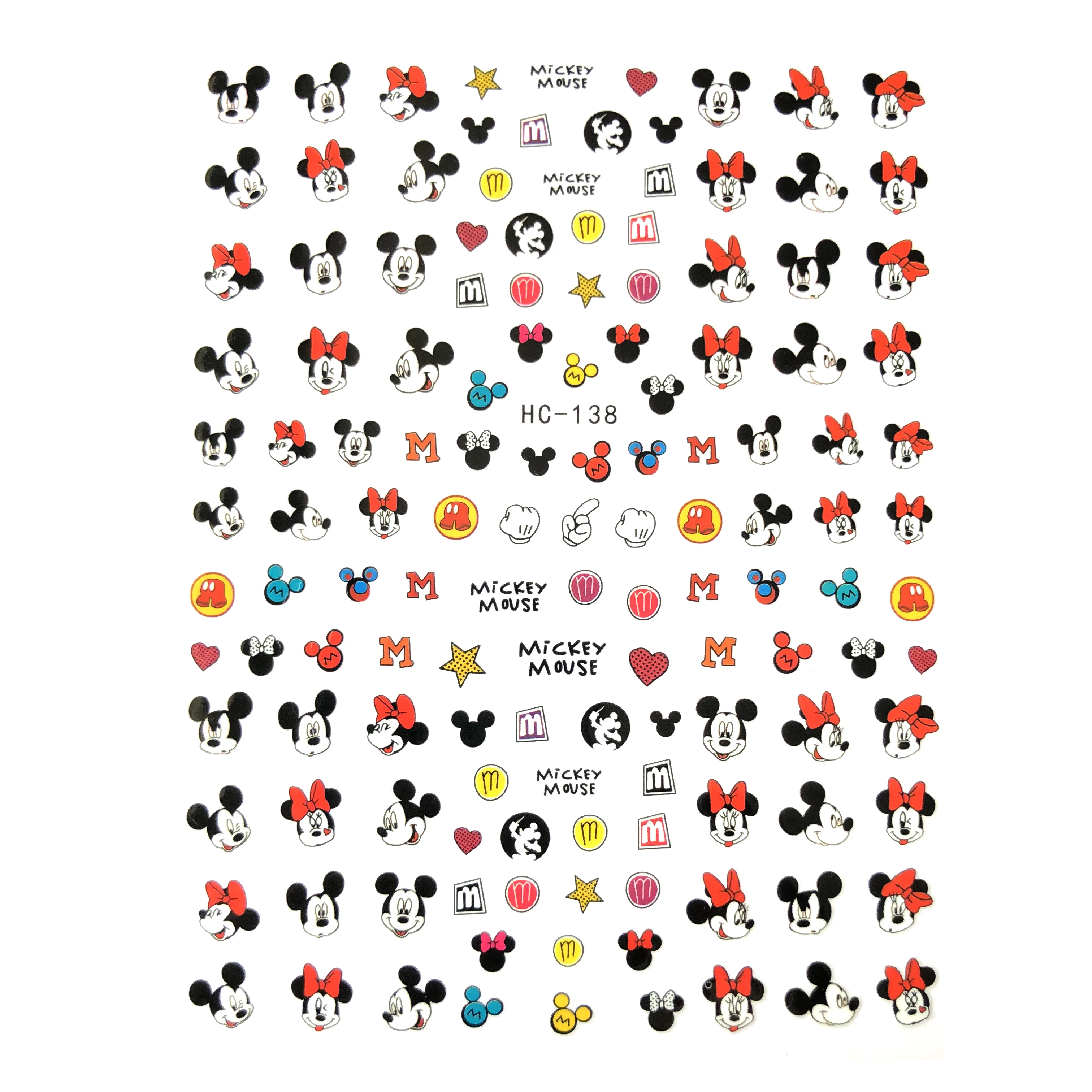 1PCS Disney Cartoon Mickey Mouse Mickey Minnie Nail Sticker Lion King Pink Leopard Nail Slider Donald Duck Nail Beauty