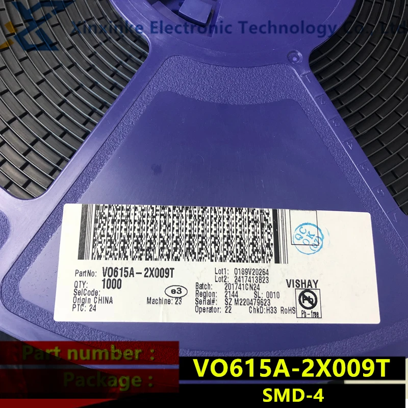

VO615A-2X009T SMD-4 silk-screen:VO615A-2 Transistor output Optocoupler Optocplr 63-125% CTR 10mA New original genuine