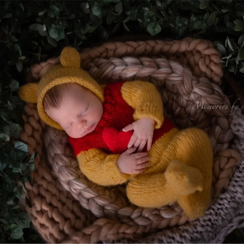 Newborn bear photography props,Handmade mohair outfits for baby photo prop