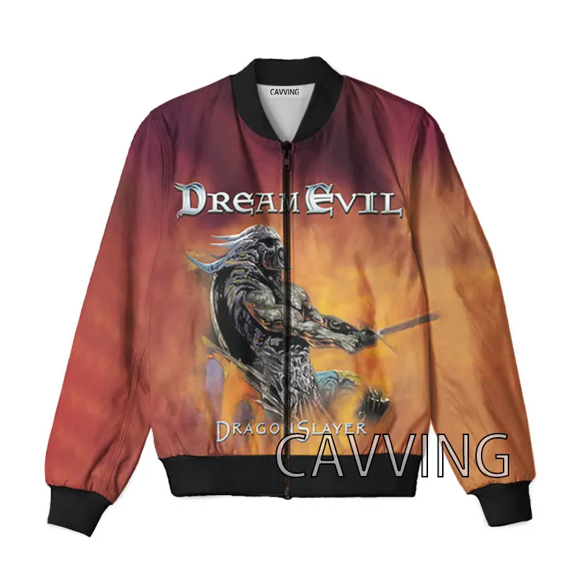 

CAVVING 3D Printed Dream Evil Band Zipper Bomber Jackets Men Overcoat Mens Coat Zip Up Jackets for Women/Men