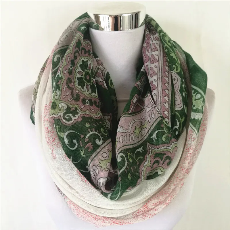 New Fashion flower ring scarf print infinity Scarf for women loop Scarf  hot sale bandana woman scarves folk-custom foulard