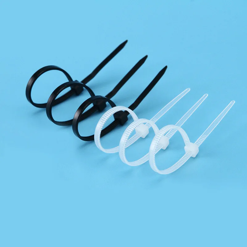 Xingo 15cm 20 cm Mountable Self locking Nylon Cable Zip Ties Loop Wrap Bundle Ties UL Rohs Approved Black and White 50PCS