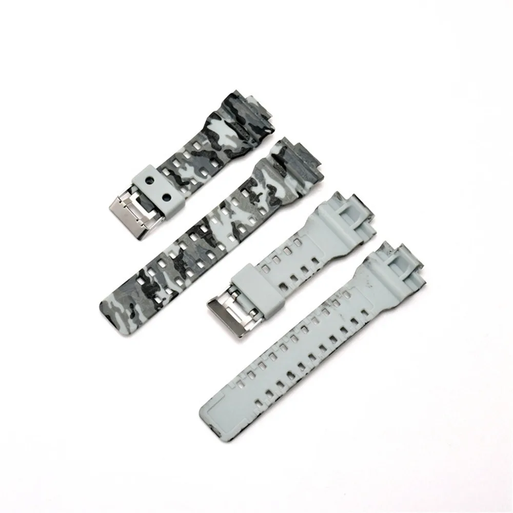 Watch Band for Casio G-Shock GA-100/110/120 150 200 400 700 GD-100/110/120 G-8900 GLS-100 Men Camouflage Silicone Strap 16mm