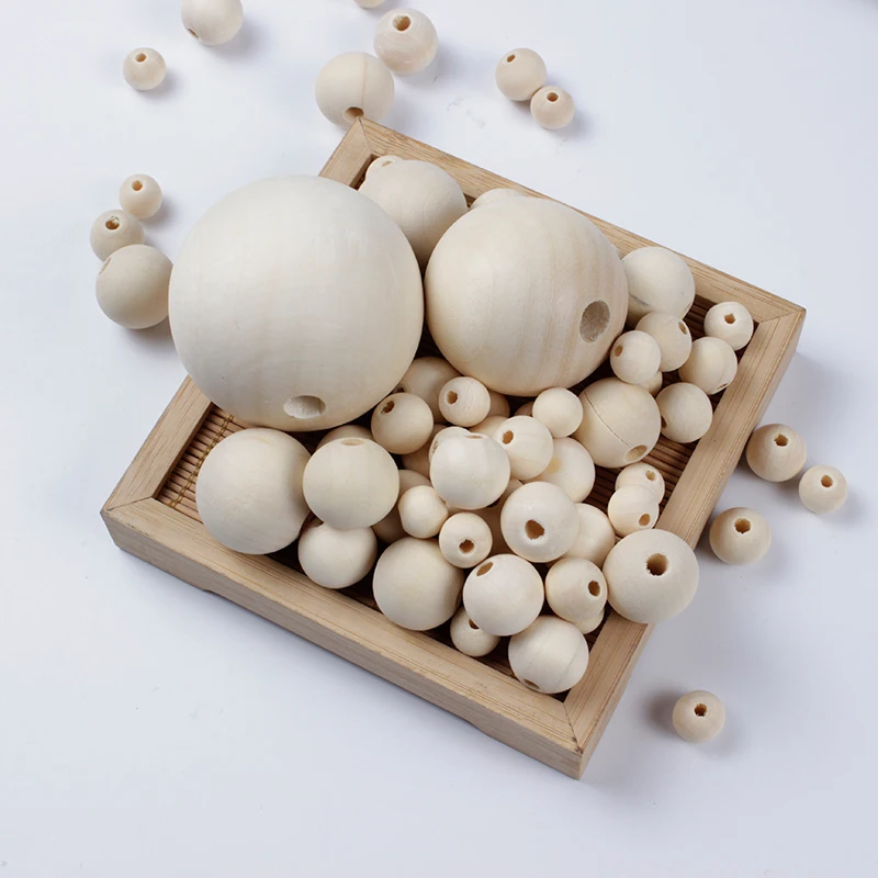 6-50mm 1-500Pcs/lot Natural Wooded Beads Eco-Friendly Wood Plate Balls Round Spacer Loose Beads Wooden Handmade DIY Accessories