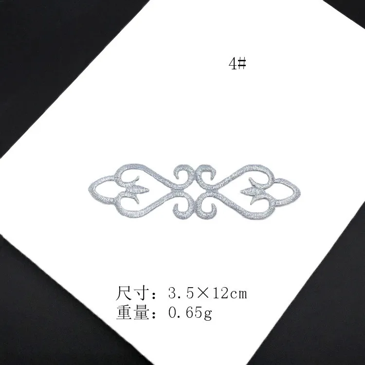 5Pcs Silver Retro Iron on Appliques in Garments Steamers Clothing Embroidery Patch Fabric Sticker Iron On Patch Craft Sewing