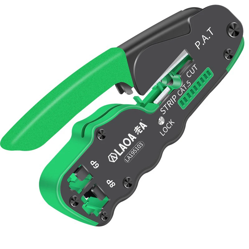 LAOA 6P/8Pคีมเครือข่ายเครือข่ายเครื่องมือแบบพกพาMultifunctional CABLE Wire Stripper CRIMPING CRIMPINGคีมเครื่องมือของขวัญกล่อง