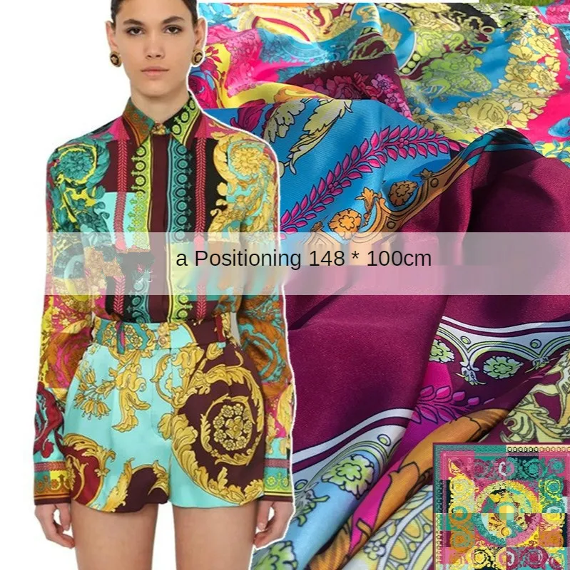 29 styles of Baroque brand fabric stwill satin 100% polyester digital printing square scarf shirt dress pants sewing fabric