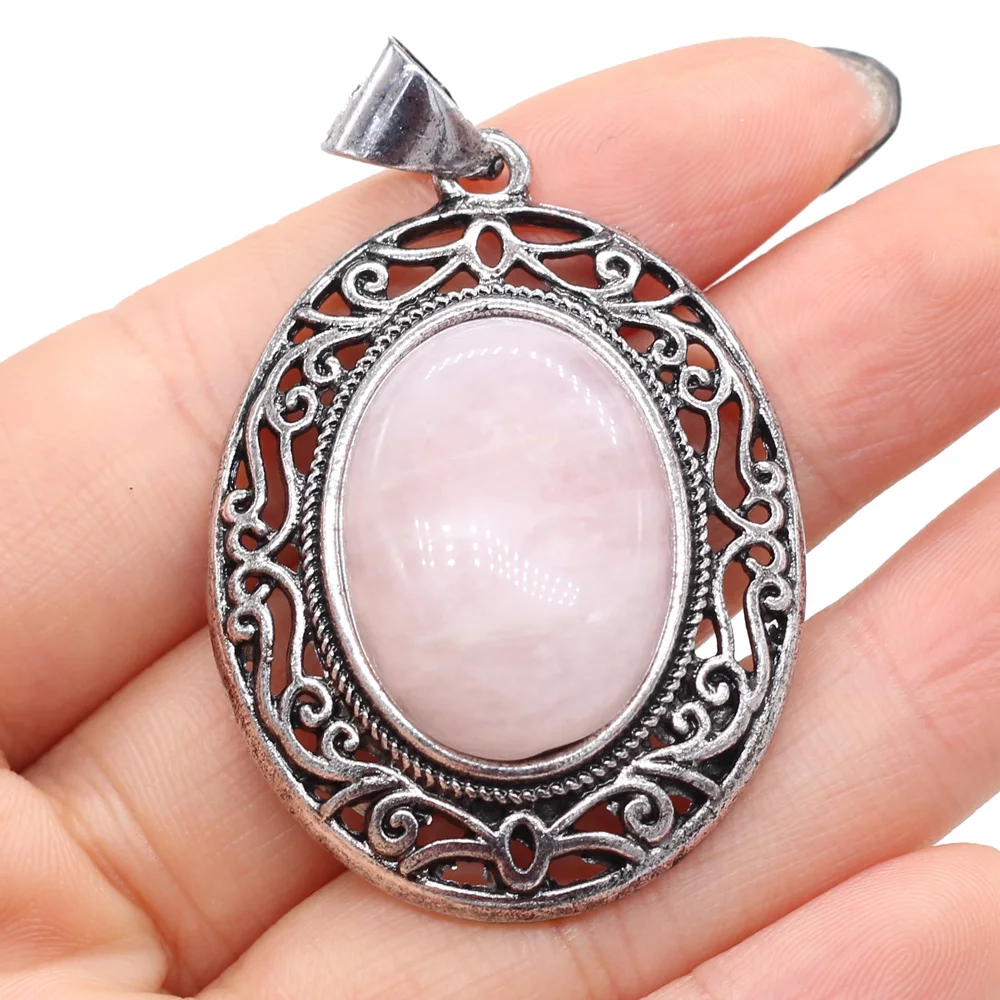 Natural Stone Pendants Lapis lazuli Rose Quartz for Tribal Women Necklace Earring Jewelry Gifts Ma