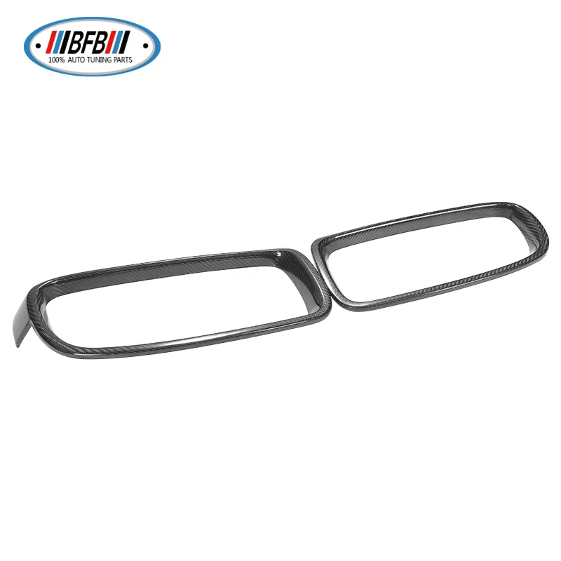 F30 High Quality Dry Carbon Fiber Front Center Grille Cover Trim Double Strips add on style For 3 Series F30