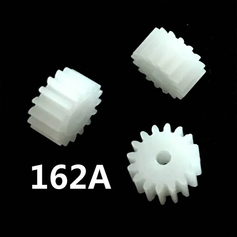 162A 162.5A 163A Modulus 0.5 Pinion 16 Teeth OD=9mm Hole=2mm/ 2.5mm/ 3mm Shaft Tight POM Plastic Gear Toy Model Gear 100pcs/lot