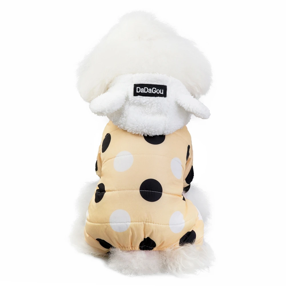 Winter Pet Clothes For Small Large Dogs Thicken Plush Jumpsuit Jacket Winter Dog Clothes Cute Dot Yorkies Chihuahua Pug Coat