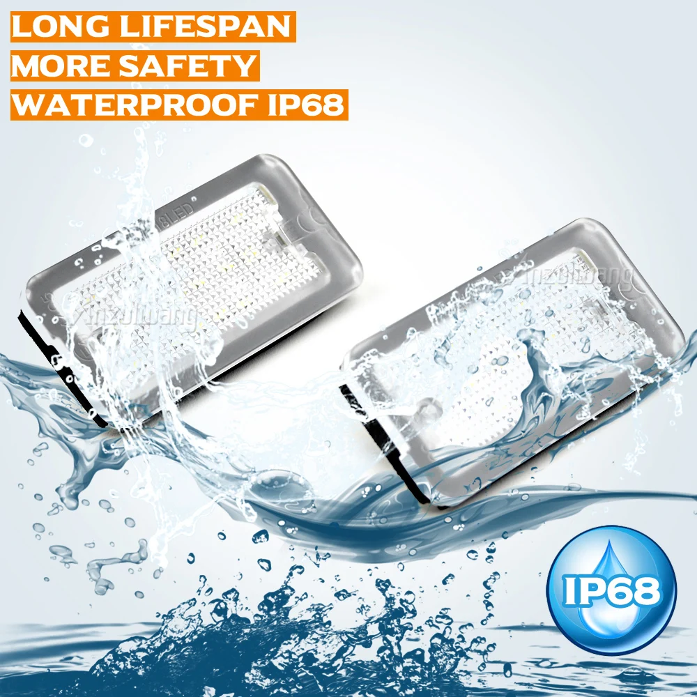 2PCS LED Kennzeichen Licht Für Fiat 500 Abarth 500 500C 695 595 6000K Xenon Weiß Hohe Helligkeit kennzeichen Lichter Kein Fehler