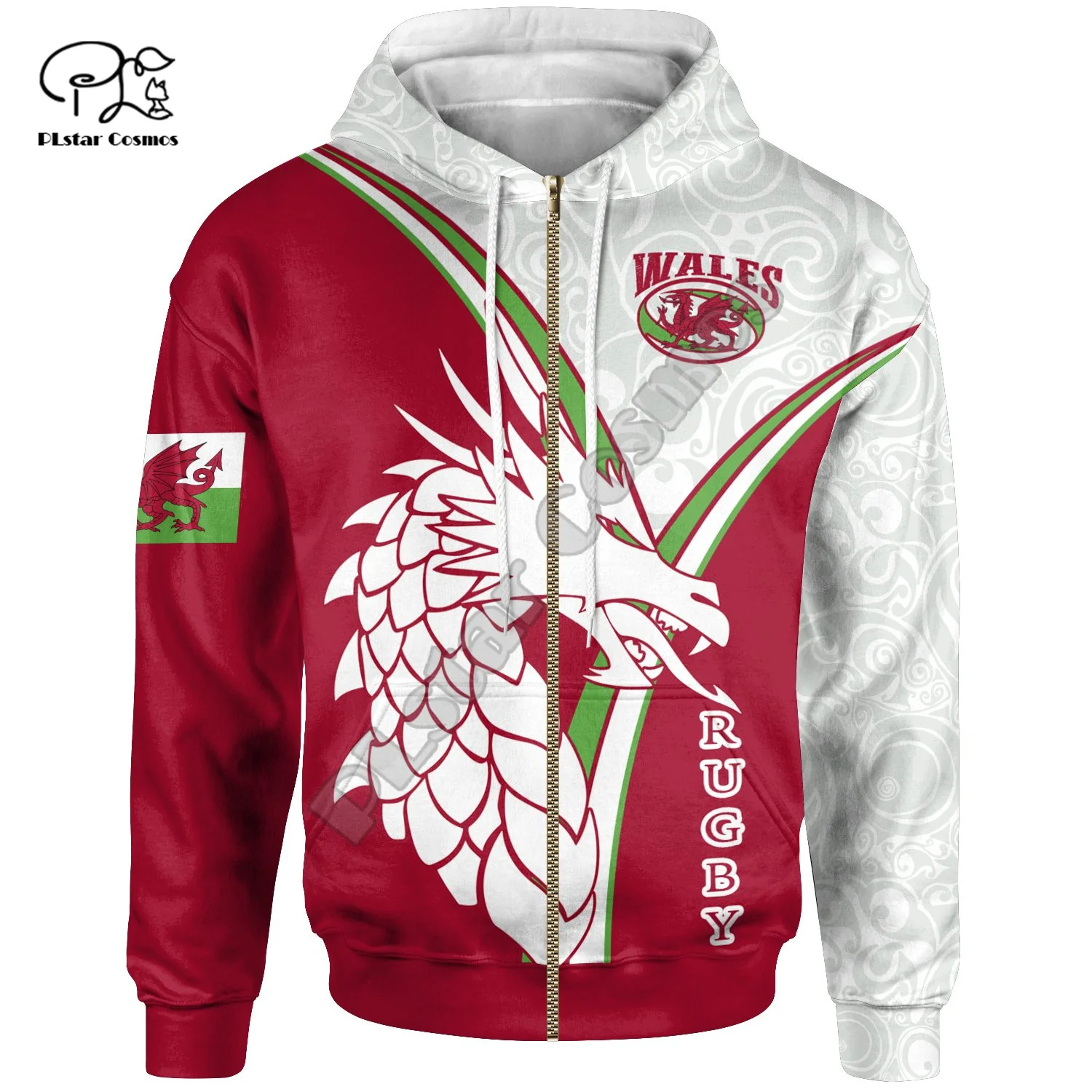 Tessffel Country Emblem Flag Wales Cymru Dragon Tattoo Art NewFashion Tracksuit 3DPrint Men/Women Harajuku Streetwear Hoodies 21